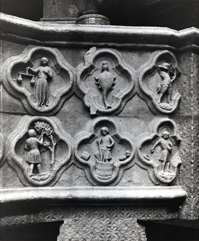 Quatrefoils with the Signs of the Zodiac and the Labours of the Year, from the Cathedral of Notre-Dame in Amiens by French School